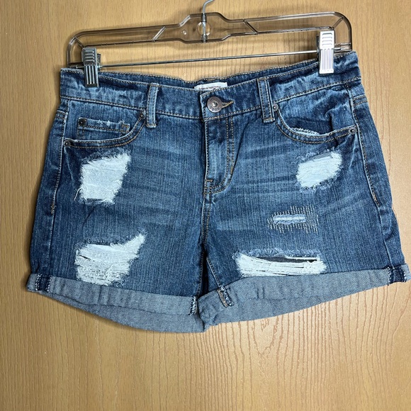 Mudd Blue Distressed Jean Shorts - Picture 1 of 2